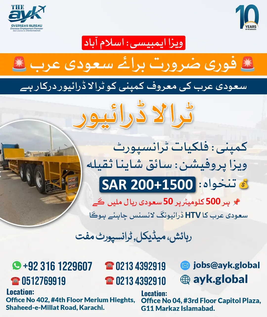 Trailer Driver Job in Saudi Arabia for Pakistanis 2026